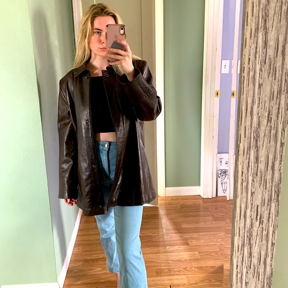 Calvin Klein Jackets & Blazers - Calvin Klein Leather Coat/Jacket